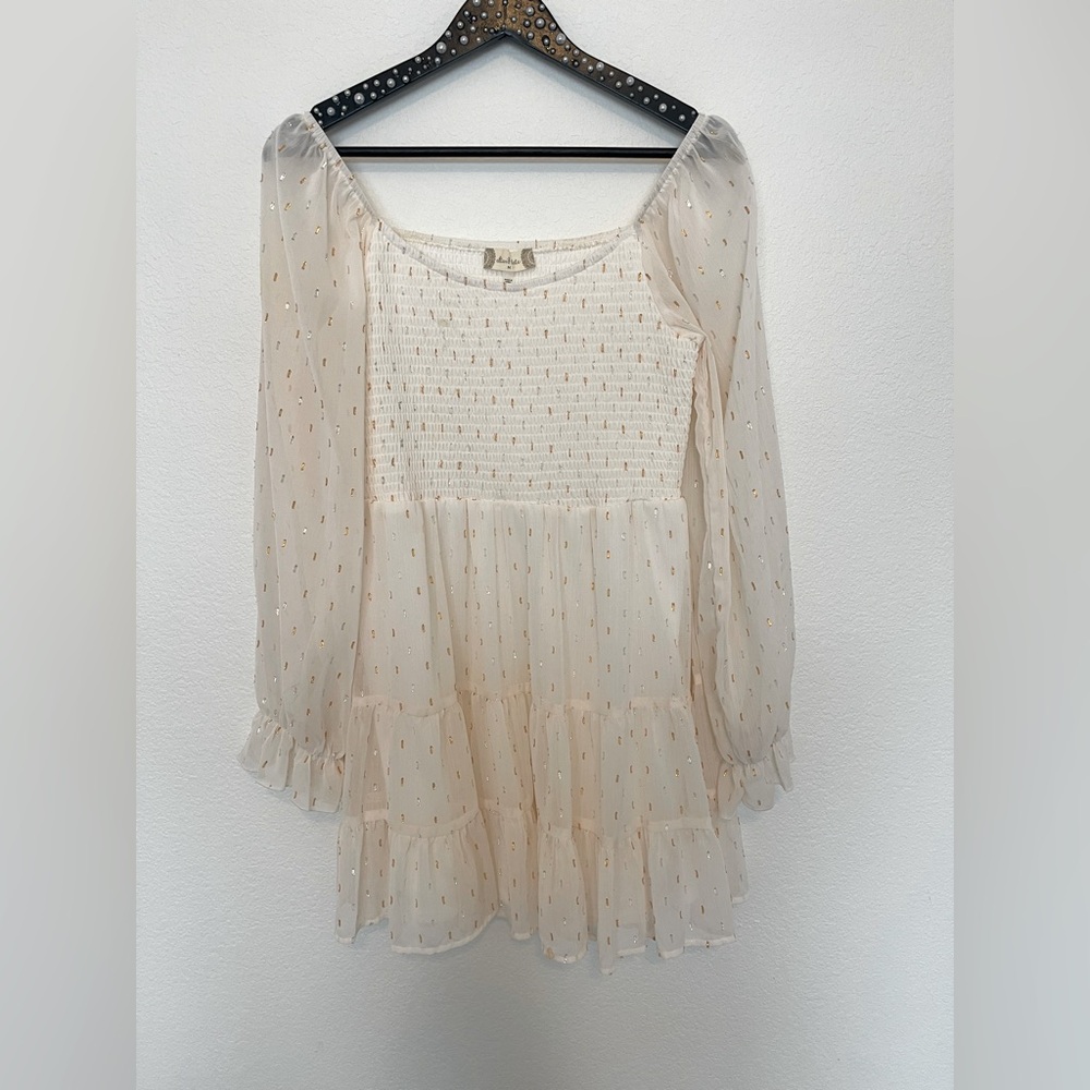 Altar’d State Fit and Flare Above The Knee Dress Size Large Color Off-White